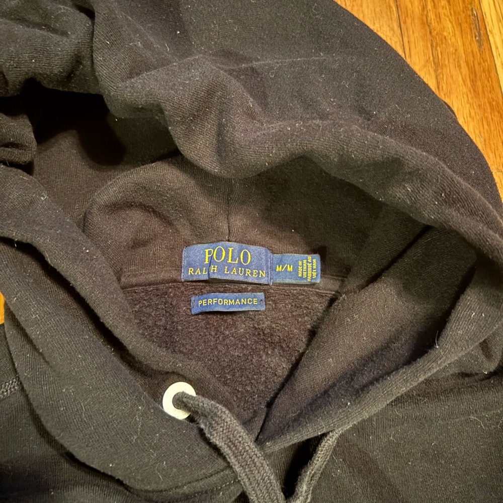 Polo by Ralph Lauren Black Pullover Hoodie with Embroidered Pony - Picture 2 of 3